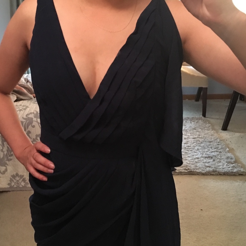 Blue drape goddess dress
